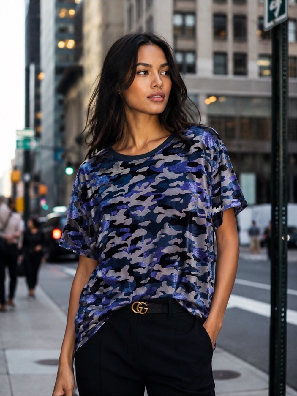 Free People We the Free velvet camouflage burnout t-shirt